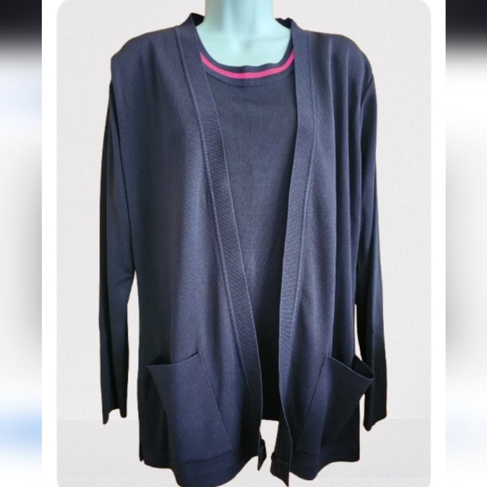 Misook Tank+Cardigan Open Front Size L